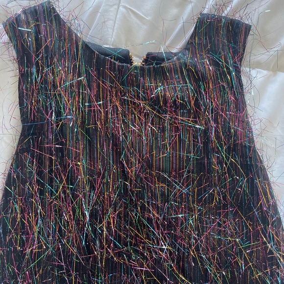 ZOE LTD Toddler Girls Textured Metallic Party Dress Size 4 - Picture 2 of 6